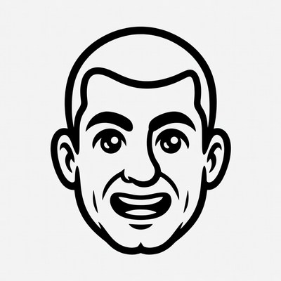 Smiling Cartoon Man Face