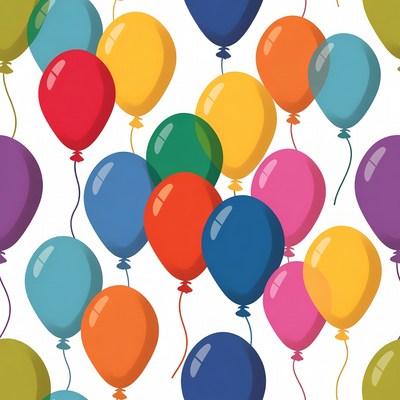 Colorful Balloons Seamless Pattern