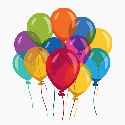 Colorful Balloons Cluster Illustration