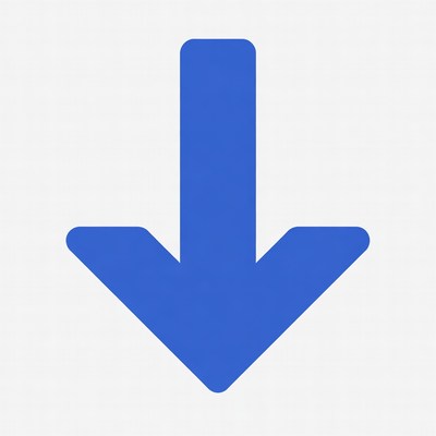 Blue Down Arrow Icon