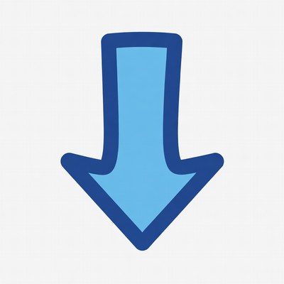 Blue Down Arrow Icon