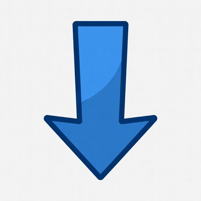 Blue Down Arrow Icon