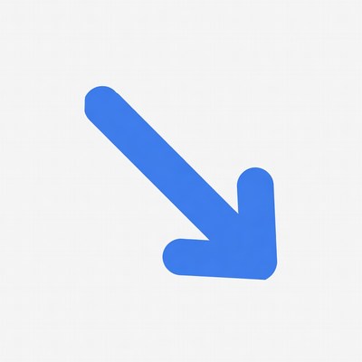 Blue Down Arrow Icon