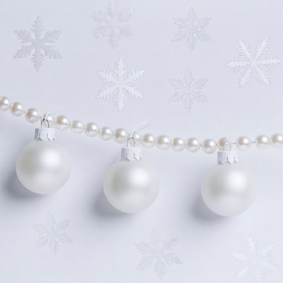 White Christmas Ornaments with Pearls