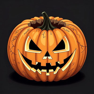 Carved Jack-o'-lantern Pumpkin