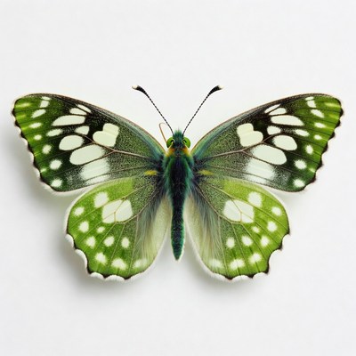 Green White Spotted Butterfly