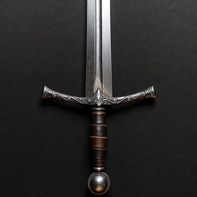 Medieval Sword on Black Background