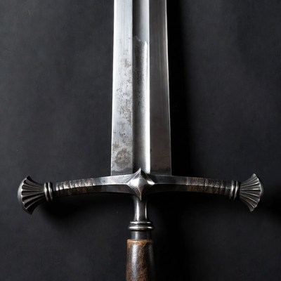 Medieval Longsword on Black Background
