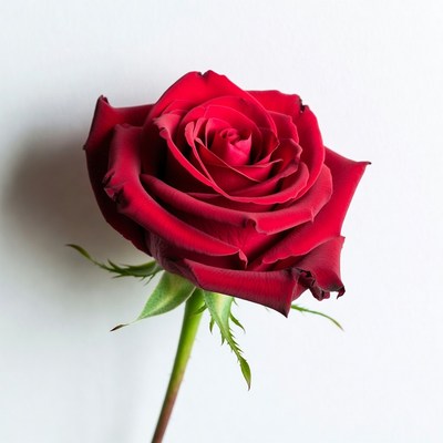 Red Rose on White Background