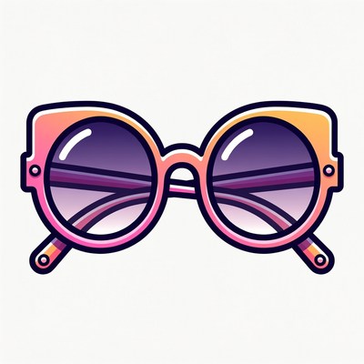 Pink Cat-Eye Sunglasses Illustration
