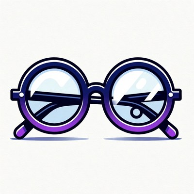 Purple Round Sunglasses Illustration