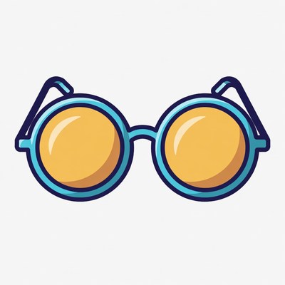 Blue frame orange lens sunglasses