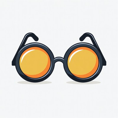 Yellow Round Sunglasses Illustration