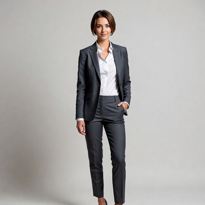 Woman in gray business suit