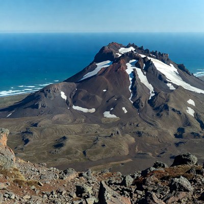Volcanic Mountain by Ocean
