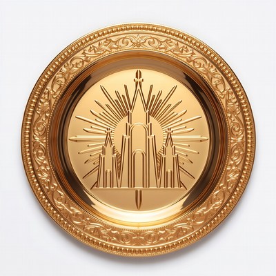 Golden Plate with Sunburst Temple