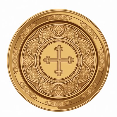 Golden Orthodox Cross Illustration