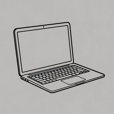 Laptop Outline Illustration