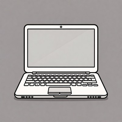 Laptop illustration on gray background