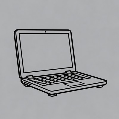Open Laptop Illustration