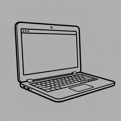 Open Laptop Illustration