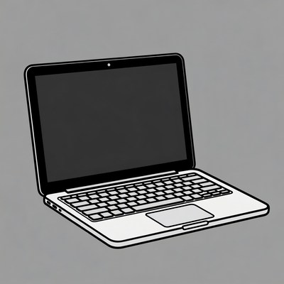Open Laptop Illustration