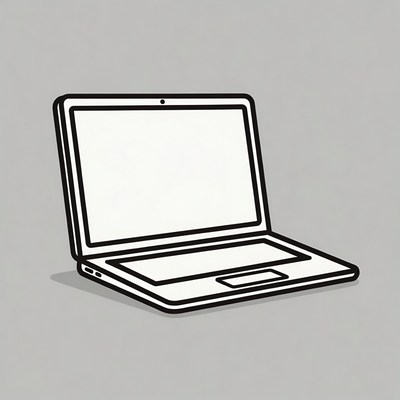 Open Laptop Illustration