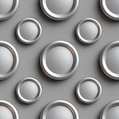 3D Silver Circles Pattern