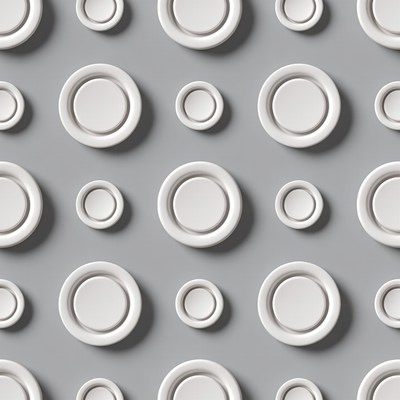 White Plates Seamless Pattern
