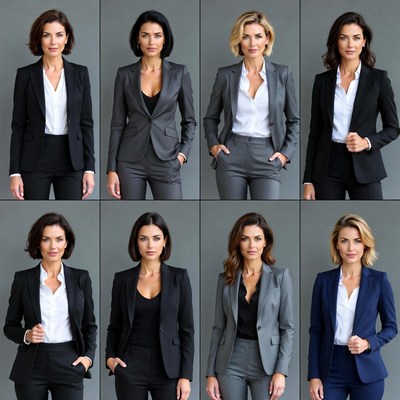 Women in Business Suits Grid