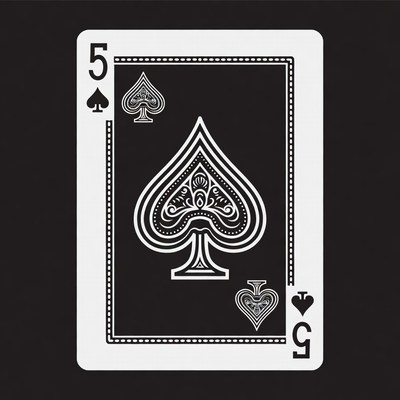 Five of Spades Playing Card