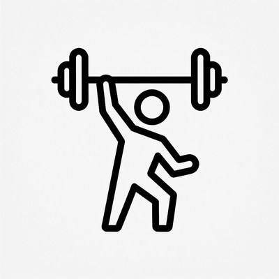 Man lifting barbell illustration
