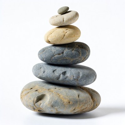 Stacked Pebbles Balanced Tower