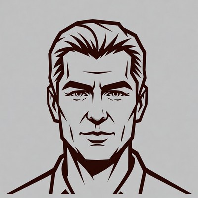 Strong man portrait illustration