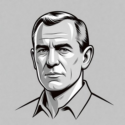 Man in black and white portrait