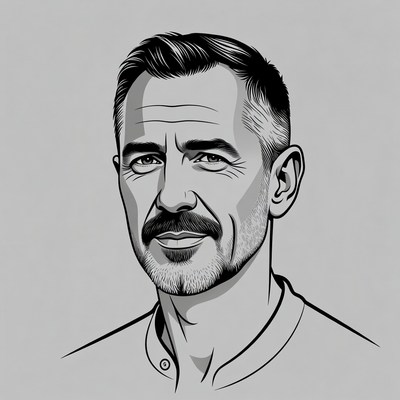 Mature man with mustache portrait