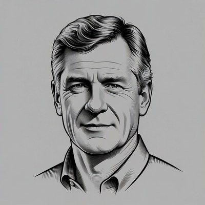 Mature man portrait illustration