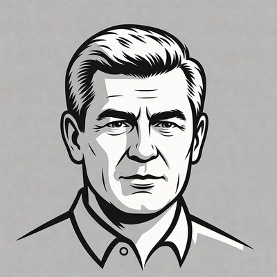 Hand-drawn portrait of mature man