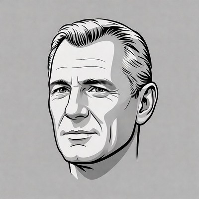 Man with slicked back hair illustration