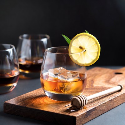 Whiskey with Lemon and Honey Stirrer