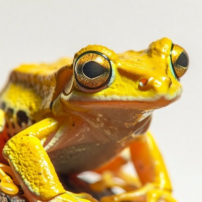 Yellow tree frog close-up