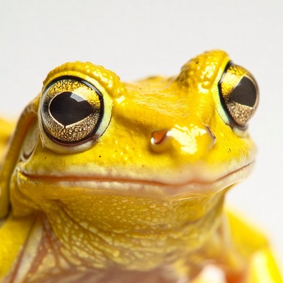 Closeup yellow tree frog