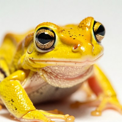 Yellow tree frog close-up