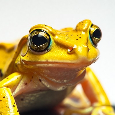 Yellow tree frog close-up