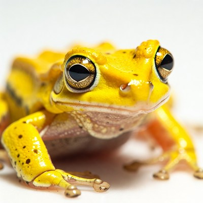 Yellow frog with large eyes