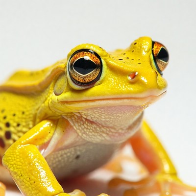 Yellow tree frog close-up