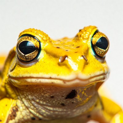 Yellow frog close-up