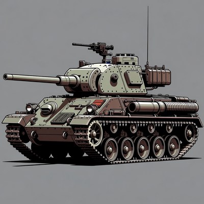 Soviet T-34 Tank Illustration