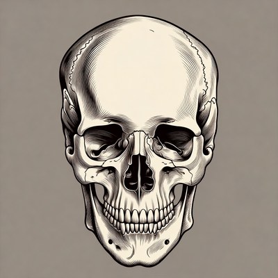 Human skull illustration