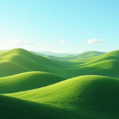 Rolling Green Hills Landscape